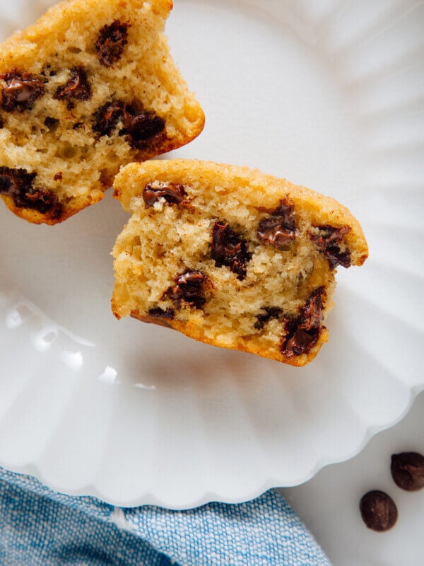 chocolate chip muffins close-up