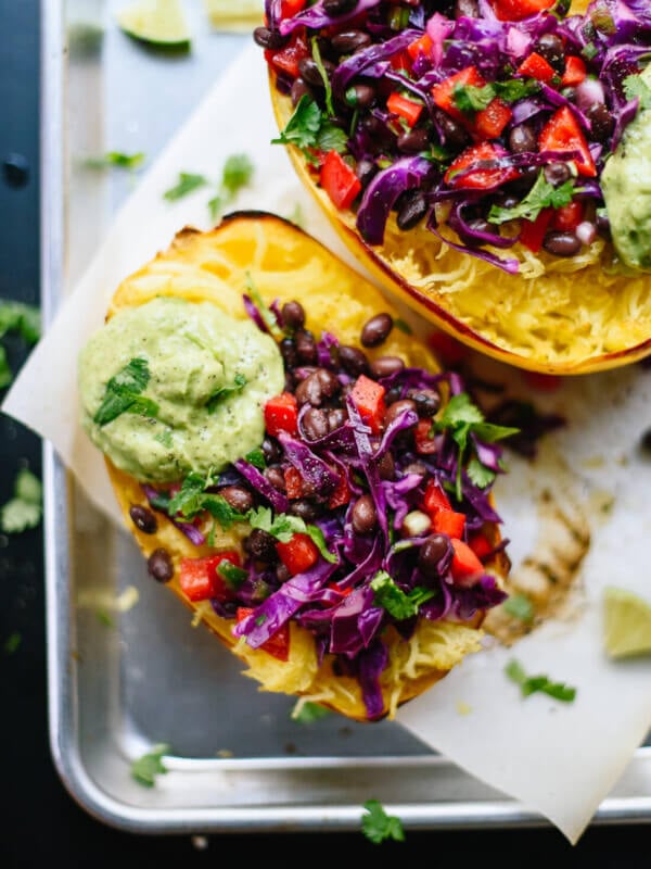 spaghetti squash burrito bowls