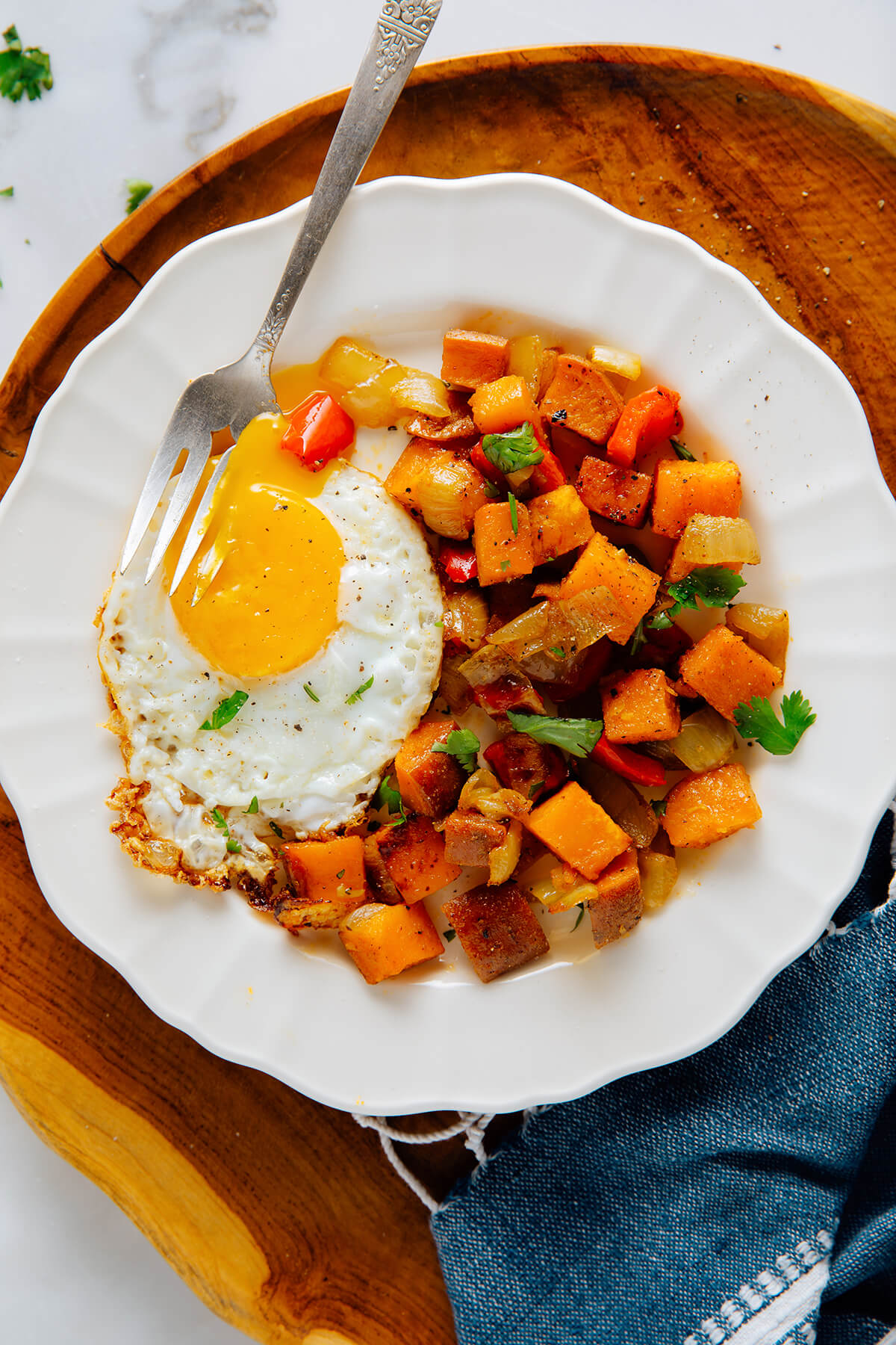 sweet potato hash on plate